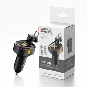 Écouteurs Bluetooth 2-en-1 pour voiture, microphone intégré – Promo : 1 acheté = 1 offert