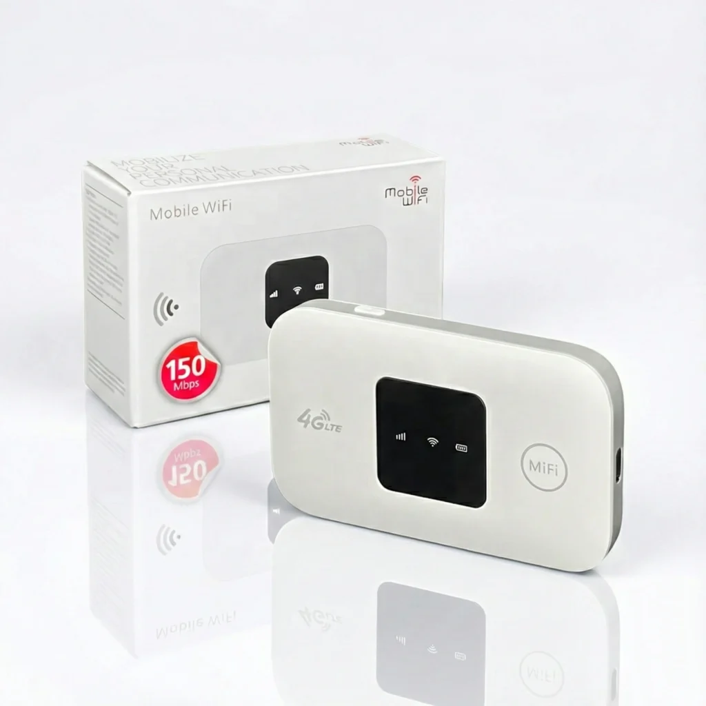 Routeur 4G LTE Portable – Mifi 150Mbps avec Carte SIM, Batterie 2100mAh, WiFi 2.4GHz, Routeur de Poche Type-C